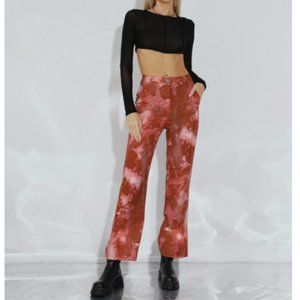 Red Tie Dye Wide Trousers